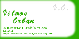 vilmos orban business card